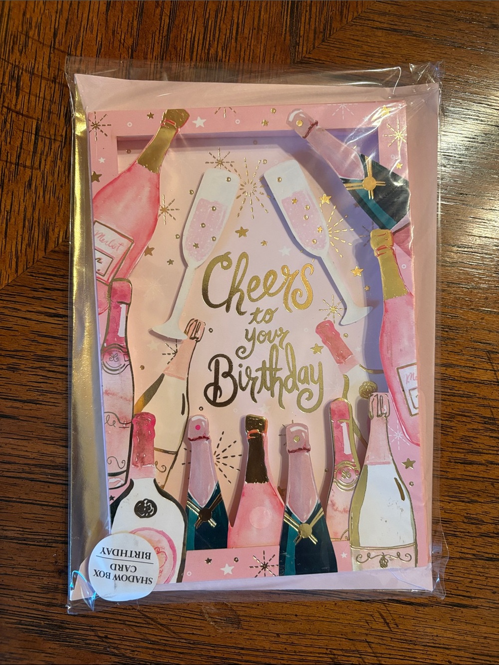 Birthday Shadow Box Card - Pink Champagne Celebration